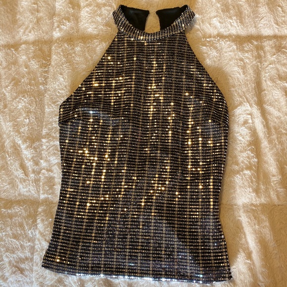 Zara Sequin Halter Top - Picture 3 of 5